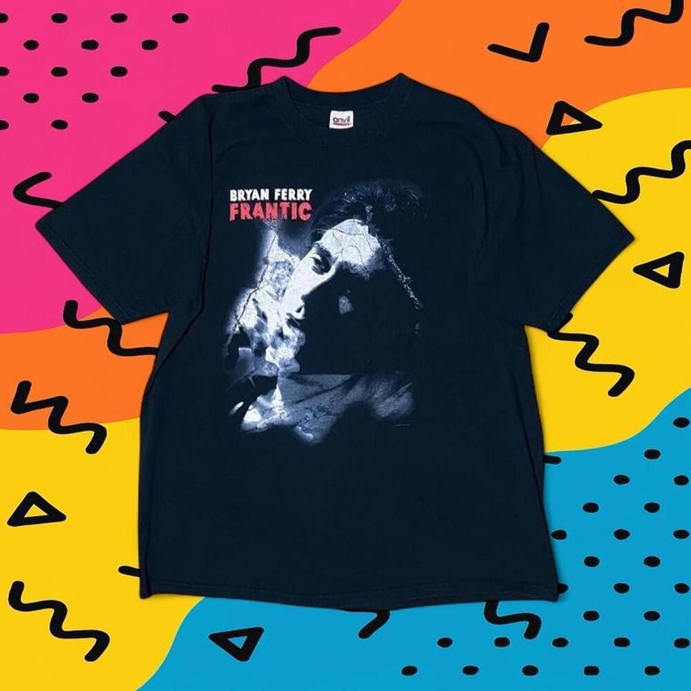 Bryan Ferry Frantic Tour 2002 Shirt XL Vintage Y2K Band Concert Tee Roxy Music